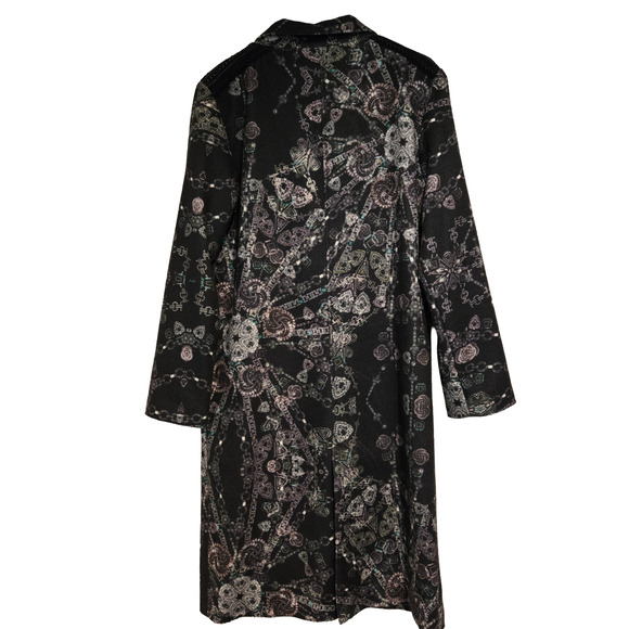 Custo Barcelona Long Statement Art-to-Wear Printed Embellished Overcoat, Size M - Picture 2 of 12